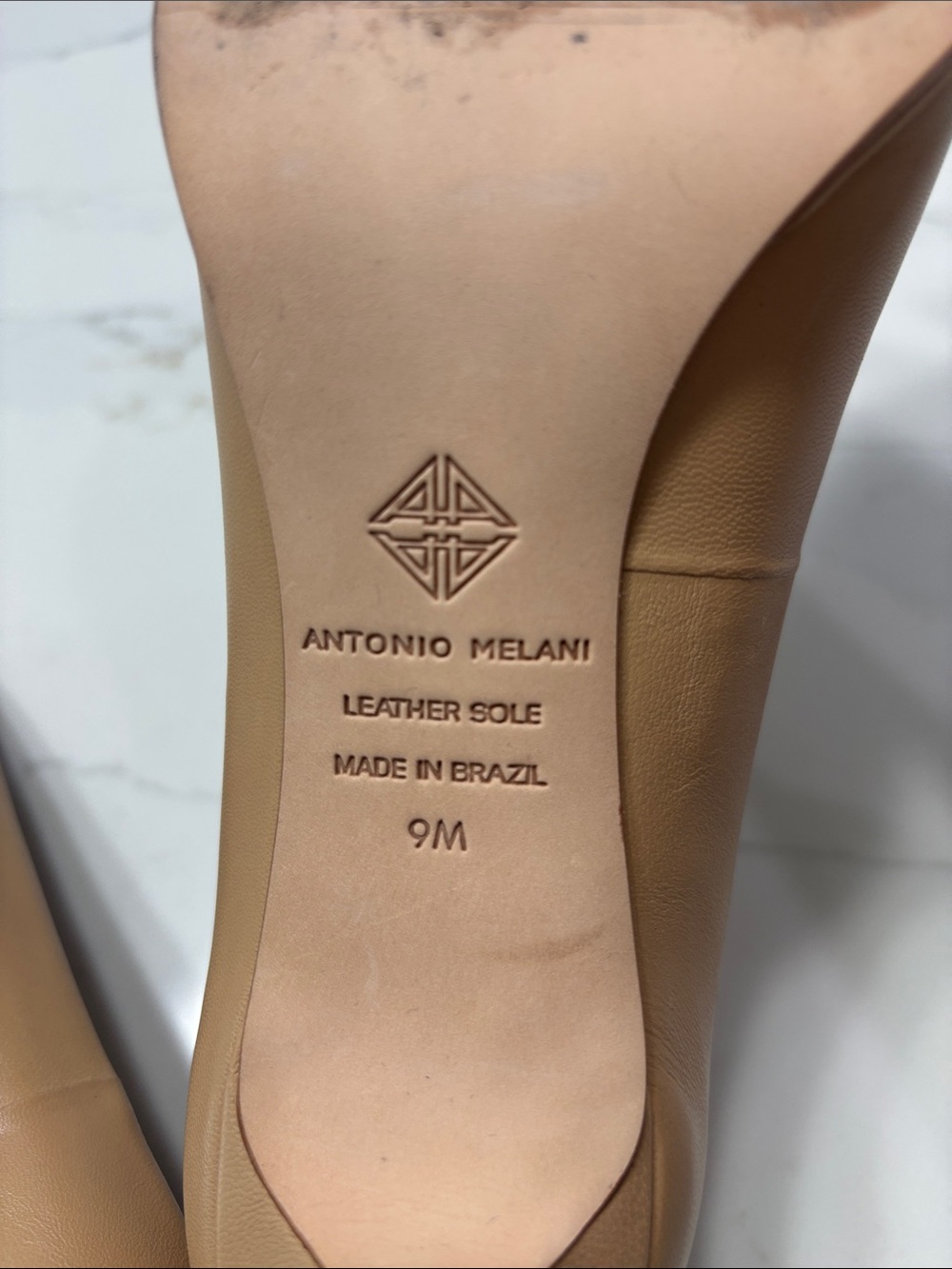 ANTONIO MELANI Beige Pointed-Toe Kitten Heel Pumps - Picture 12 of 14
